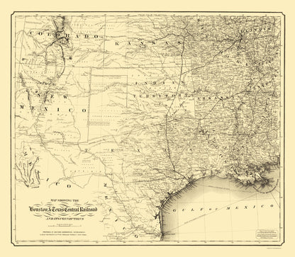 Railroad Map - Southern Railroads - Colton 1867 - 23 x 26.36 - Vintage Wall Art