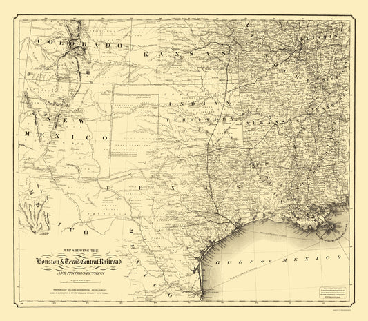 Railroad Map - Southern Railroads - Colton 1867 - 23 x 26.36 - Vintage Wall Art