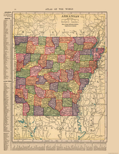 Historic State Map - Arkansas - Hammond 1910 - 23 x 29.74 - Vintage Wall Art