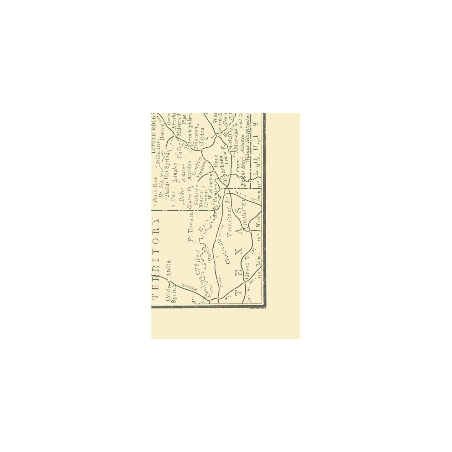 Historic State Map - Arkansas - Alden 1886 - 23 x 34.91 - Vintage Wall Art