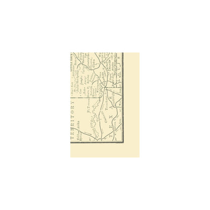 Historic State Map - Arkansas - Alden 1886 - 23 x 34.91 - Vintage Wall Art