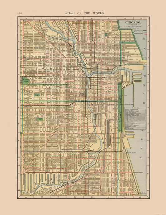 Historic City Map - Chicago  Illinois  - Hammond 1910 - 23 x 29.87 - Vintage Wall Art