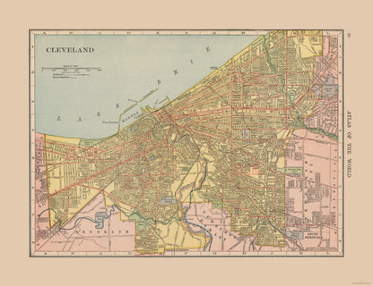 Historic City Map - Cleveland Ohio - Hammond 1910 - 29.85 x 23 - Vintage Wall Art