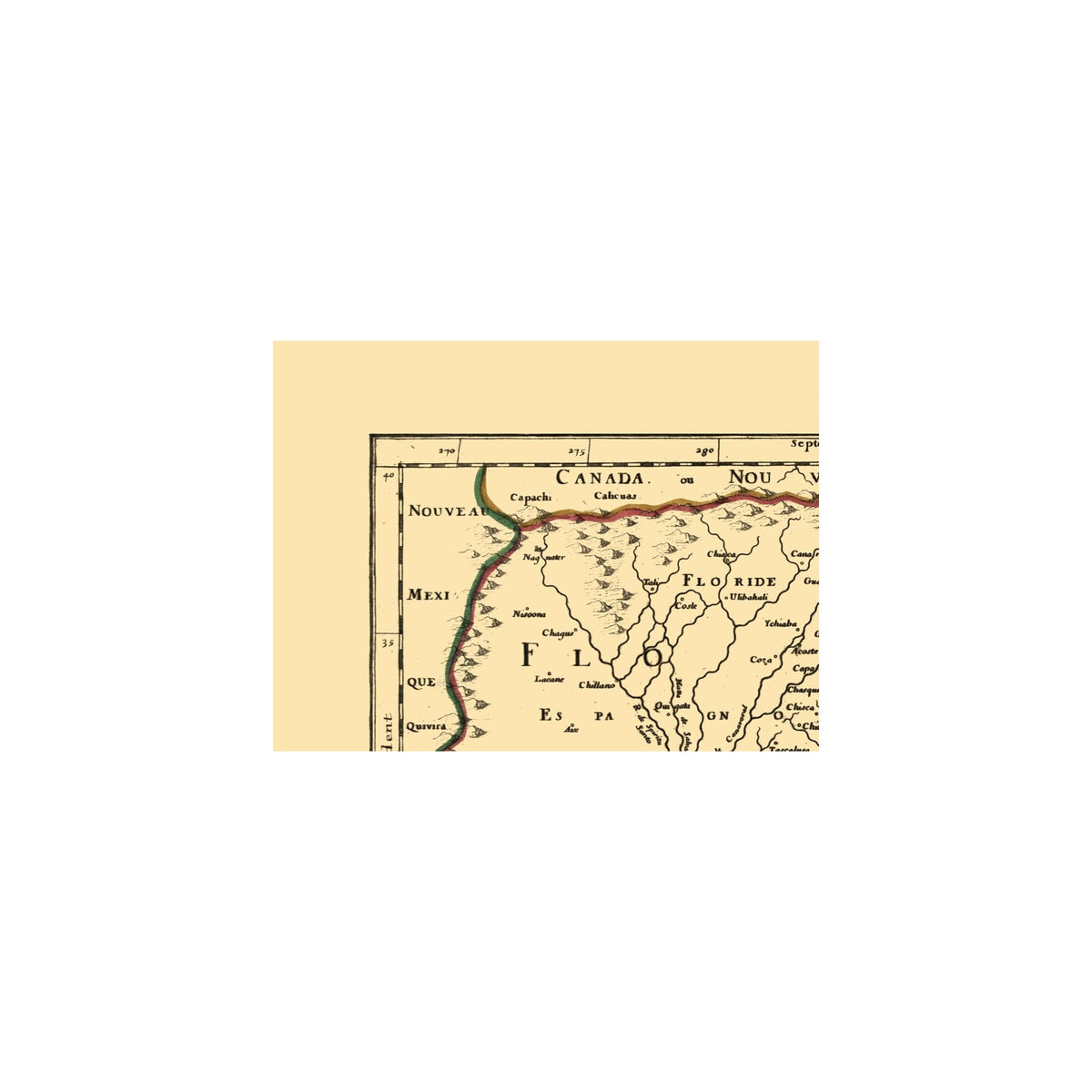 Sanson Ranch Map Historic State Map - Florida - Sanson 1680 - Vintage Wall Art – Maps of ...