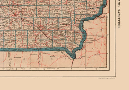 Historic State Map - Iowa - Reynold 1921 - 32.72 x 23 - Vintage Wall Art