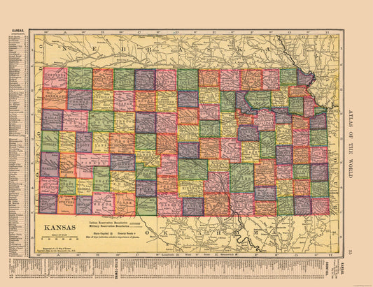 Historic State Map - Kansas - Hammond 1910 - 29.82 x 23 - Vintage Wall Art