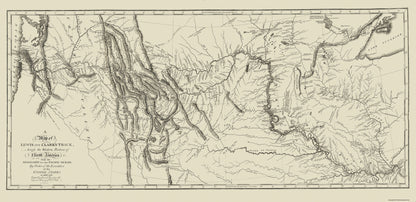 Historic State Map - North America Lewis Clark Routes - Clark 1806 - 47.38 x 23 - Vintage Wall Art