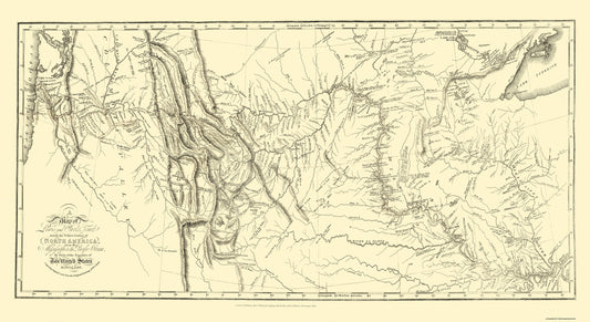 Historic State Map - North America Lewis Clark Routes - Clark 1804 - 42.06 x 23 - Vintage Wall Art