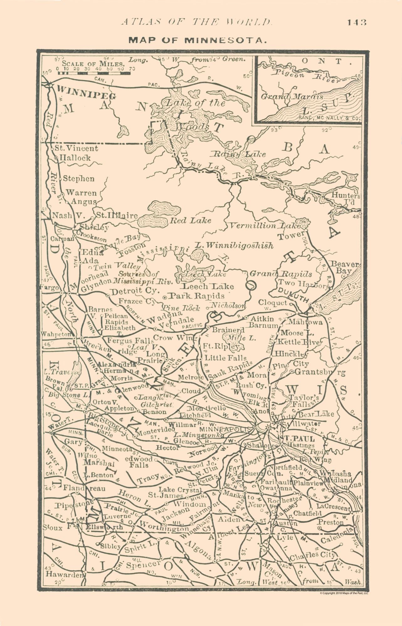 Historic State Map - Minnesota - Alden 1886 - 23 x 35.84 - Vintage Wall Art