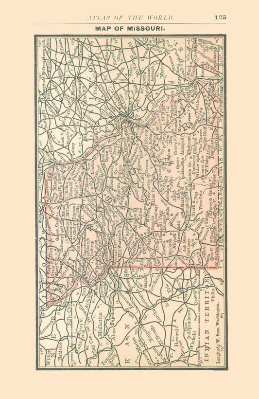 Historic State Map - Missouri - Alden 1886 - 23 x 35.40 - Vintage Wall Art