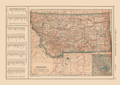 Historic State Map - Montana - Reynold 1921 - 32.24 x 23 - Vintage Wall Art