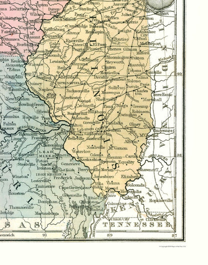 Historic State Map - United States North Midwest - Mitchell 1869 - 23 x 29.36 - Vintage Wall Art