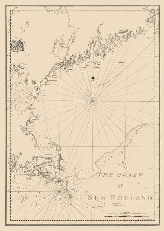 Historic Nautical Map - New England Coast - Des Barres 1776 - 23 x 32.46 - Vintage Wall Art