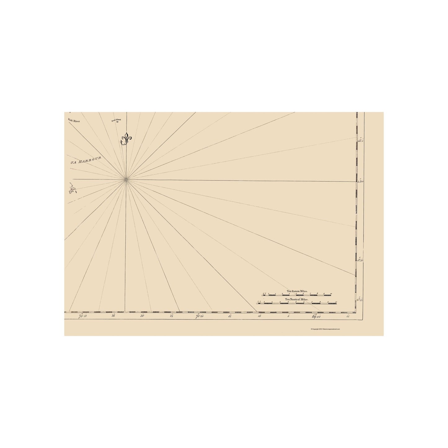 Historic Nautical Map - New England Coast - 1776 - Vintage Wall Art