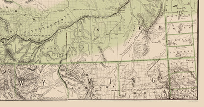 Railroad Map - Northern Pacific Railroad Land Grants - Rand McNally 1890 - 23 x 43.99 - Vintage Wall Art