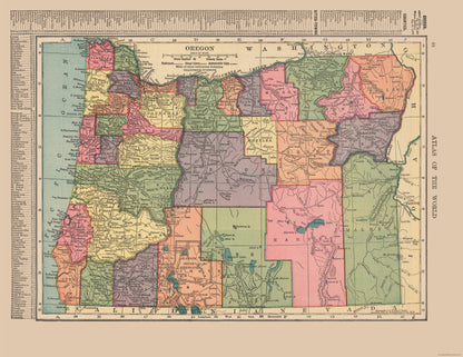 Historic State Map - Oregon - Hammond 1910 - 29.81 x 23 - Vintage Wall Art