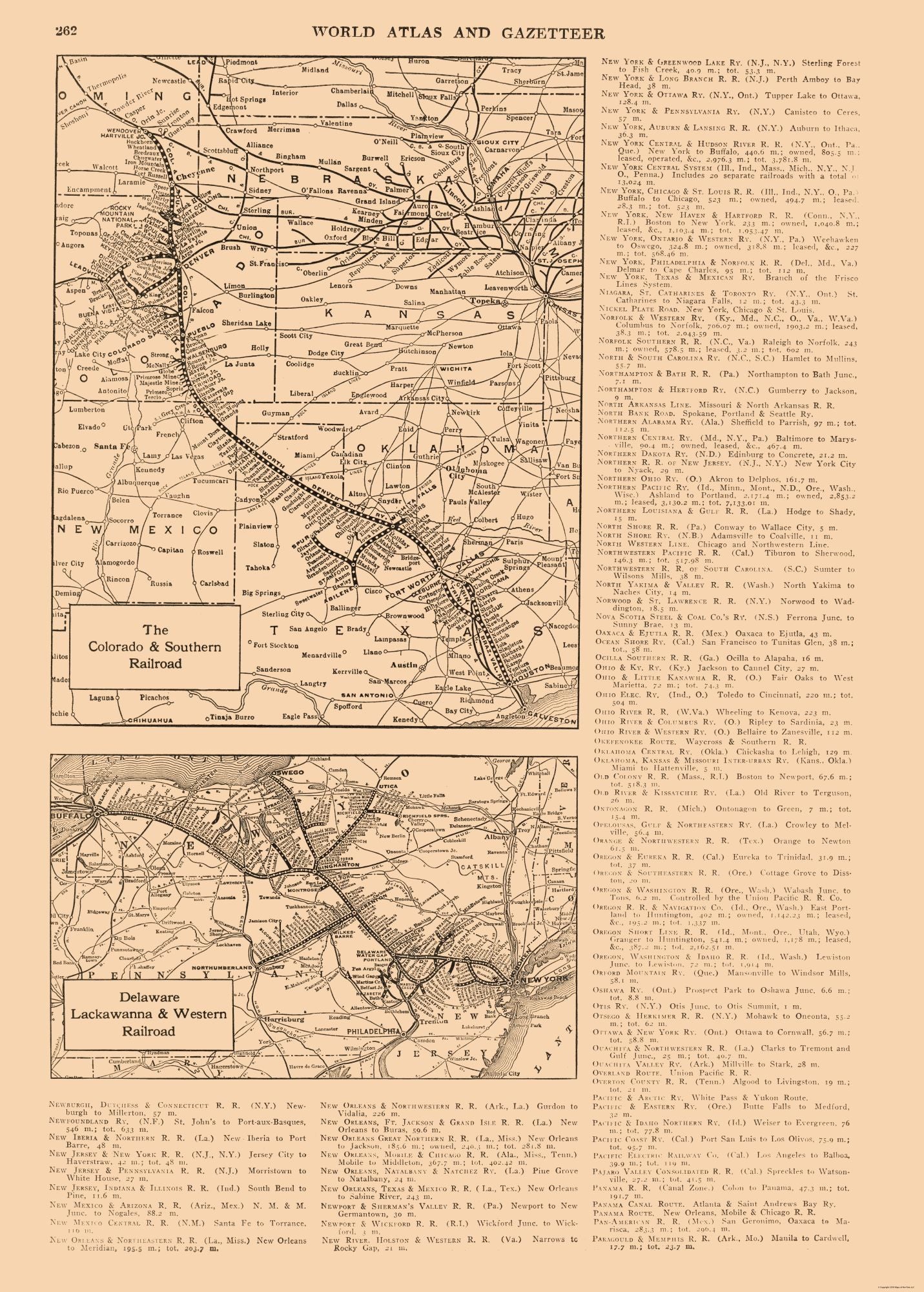 Railroad Map - Colorado Delaware and Lackawanna Railroad - Reynold 192 ...