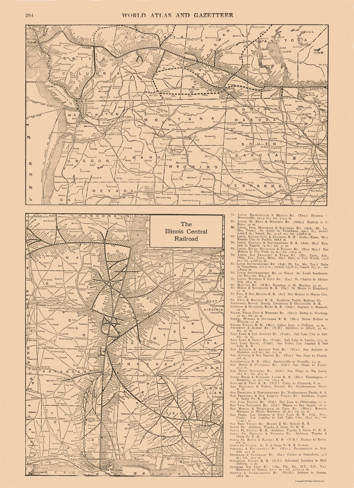Railroad Map - Illinois Central Railroad - Reynold 1921 - 23 x 31.69 - Vintage Wall Art