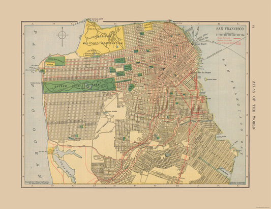 Historic City Map - San Francisco California - Hammond 1910 - 29.93 x 23 - Vintage Wall Art