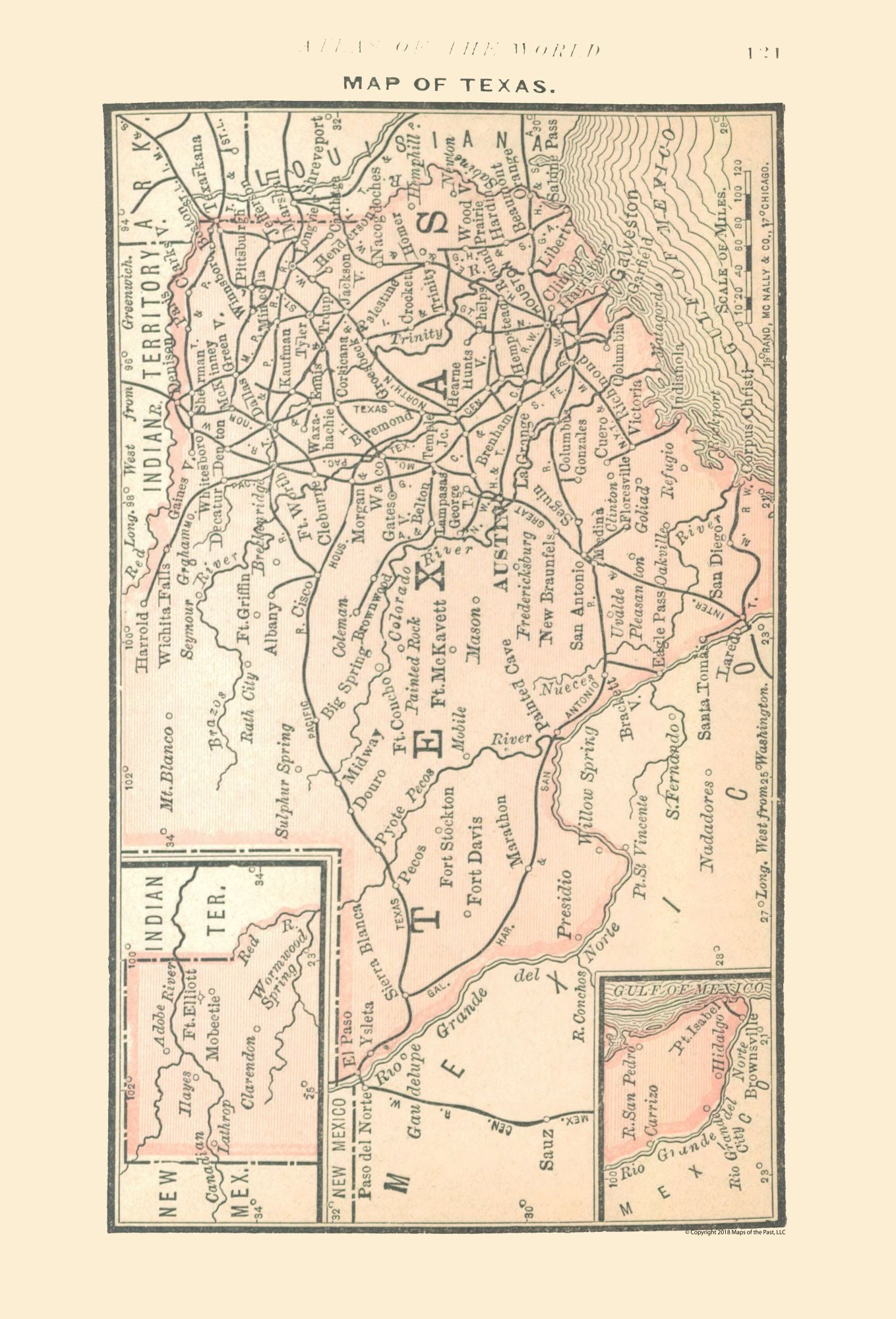 Historic State Map - Texas - Alden 1886 - 23 x 33.85 - Vintage Wall Art