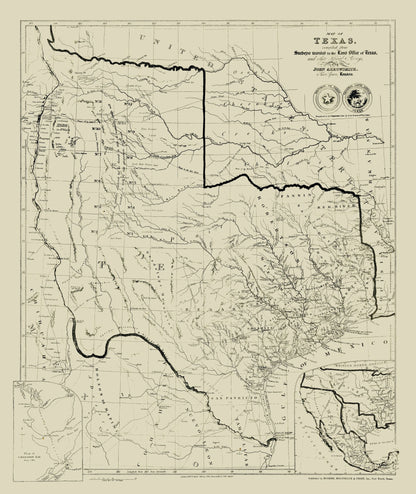 Historic State Map - Texas - Arrowsmith 1841 - 23 x 27.33 - Vintage Wall Art