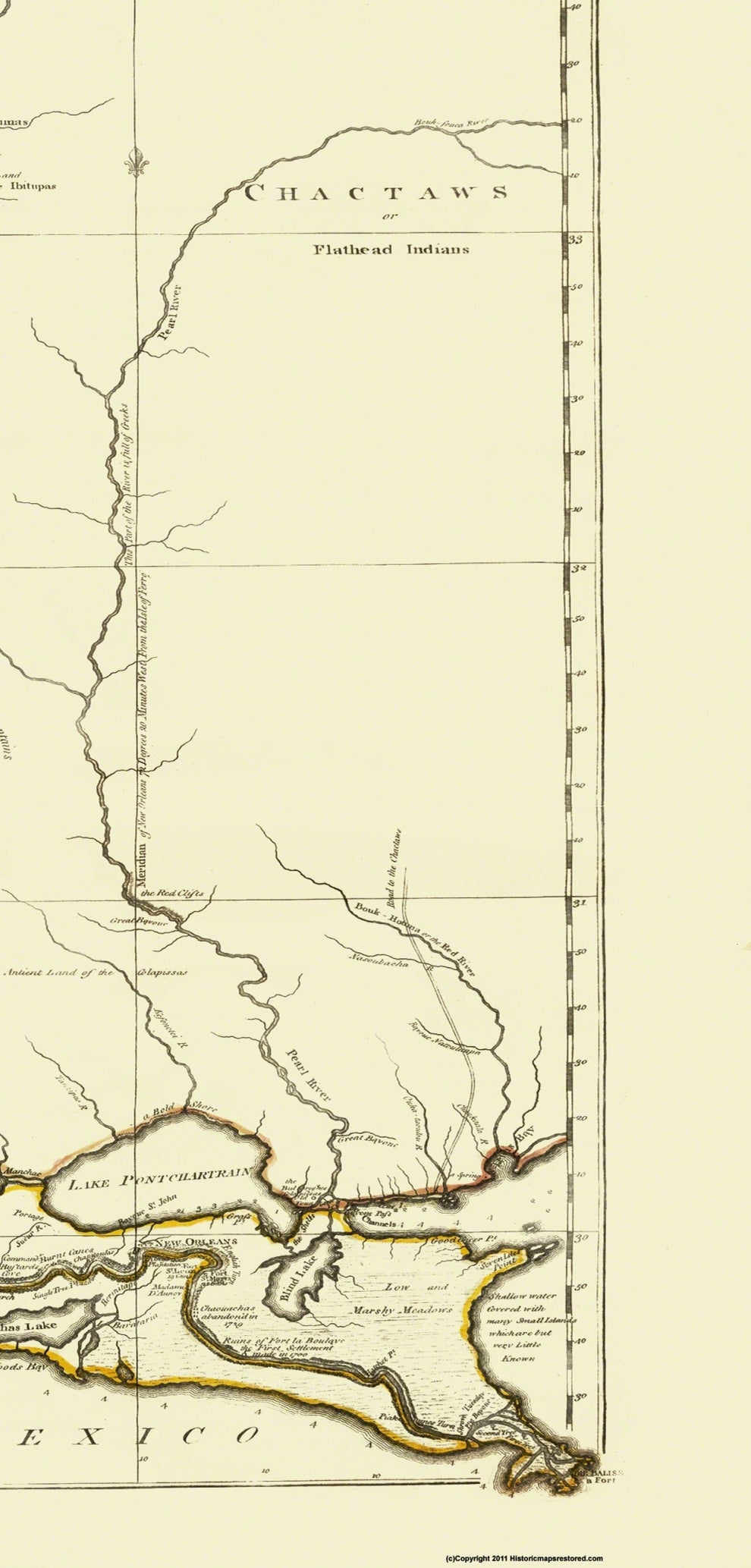 Historic Nautical Map - Mississippi River Louisiana - 1775 - Vintage W ...