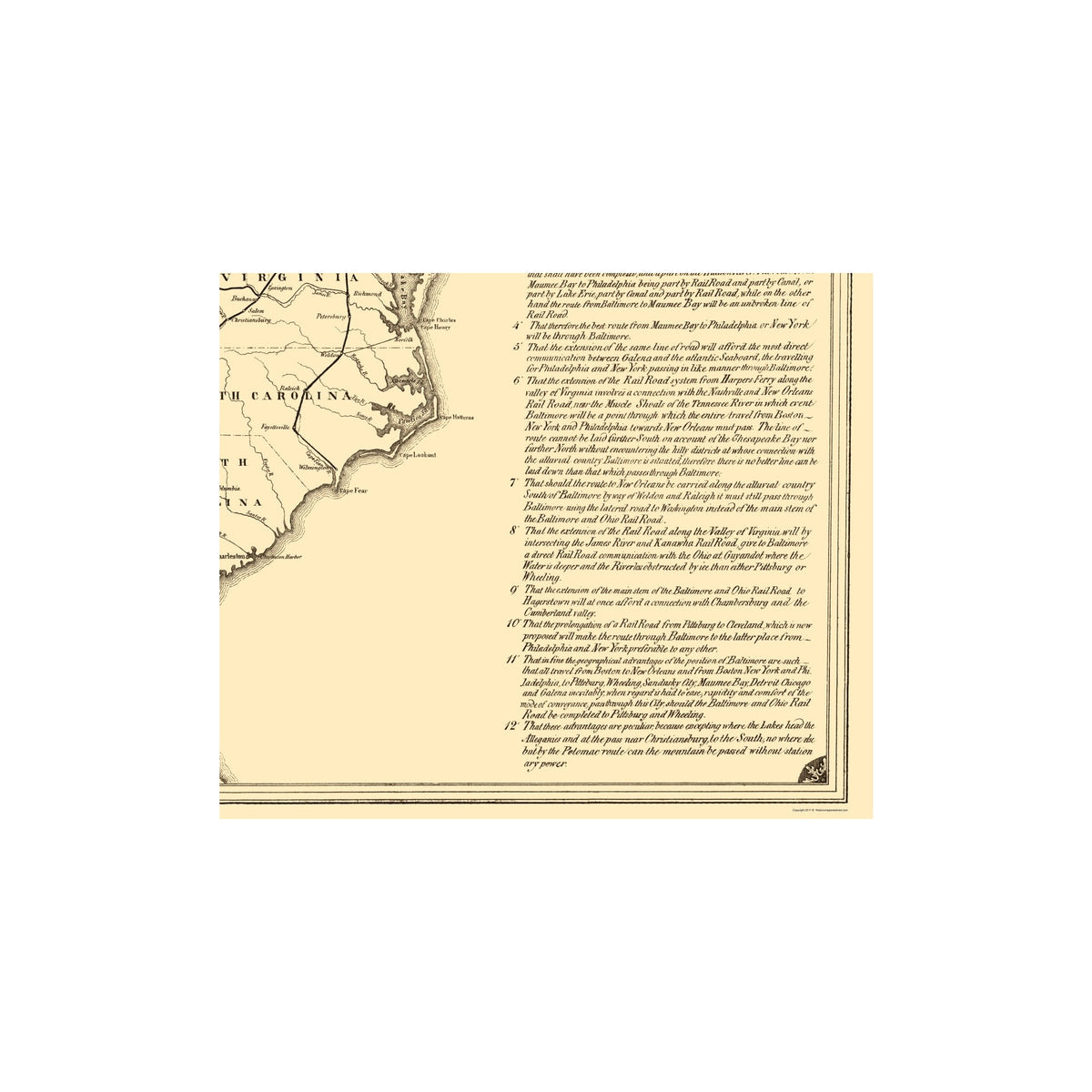 Railroad Map - Baltimore and Ohio Railroad Connections - Weber 1840 ...