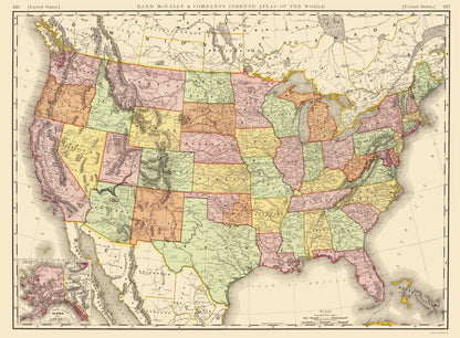 Historic State Map - United States - Rand McNally 1897 - 23 x 31.24 - Vintage Wall Art