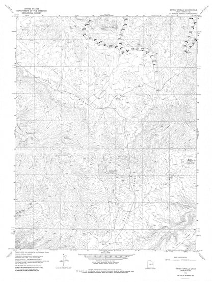 Topographical Map - Bates Knolls Utah Quad - USGS 1966 - 23 x 30.64 - Vintage Wall Art