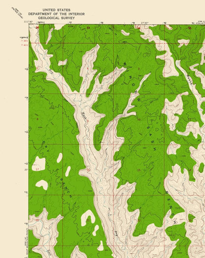 Topographical Map - Needle Eye Point Utah Quad - USGS 1968 - 23 x 28.90 - Vintage Wall Art