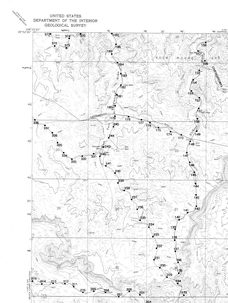 Topographical Map - Archy Bench Utah  South EastQuad - USGS 1968 - 23 x 30.52 - Vintage Wall Art