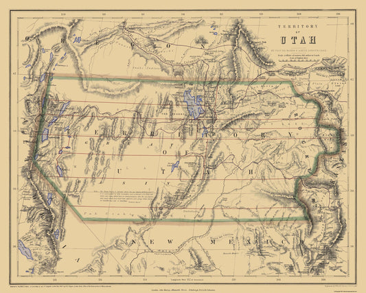 Historic State Map - Utah Territory - Rogers 1857 - 28.69 x 23 - Vintage Wall Art