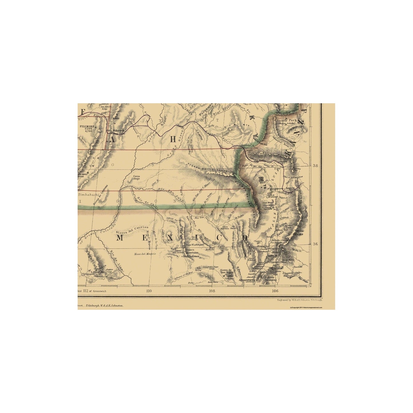 Historic State Map - Utah Territory - Rogers 1857 - 28.69 x 23 - Vintage Wall Art