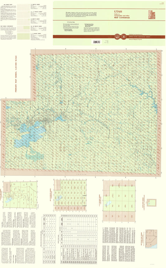 Topographical Map - Utah Index Quad - USGS 1996 - 23 x 37.13 - Vintage Wall Art