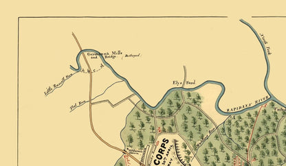Historical Civil War Map - Chancellorsville Virginia - 1863 - 39.60 x 23 - Vintage Wall Art
