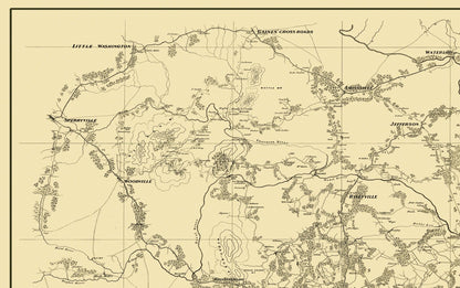Historic County Map - Culpeper County Virginia - 1865 - 36.56 x 23 - Vintage Wall Art