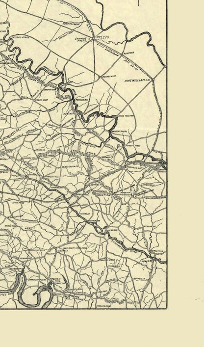 Historical Civil War Map - Virginia Eastern Portion - Preston 1864 - 23 x 39.12 - Vintage Wall Art