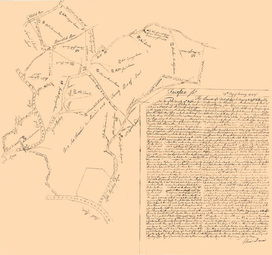 Historic City Map - Fairfax Virginia - Davis 1748 - 24.55 x 23 - Vintage Wall Art