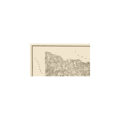 Historic County Map - Goochland County Virginia - Cafsell 1863 - Vintage Wall Art