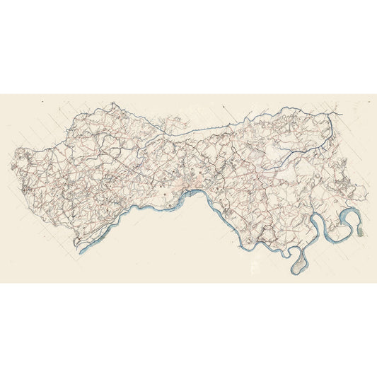 Historic County Map - Henrico County Virginia - 1864 - 45.76 x 23 - Vintage Wall Art
