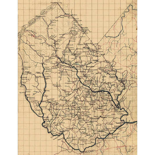 Historic County Map - Madison County Virginia - 1860 - 29.85 x 23 - Vintage Wall Art
