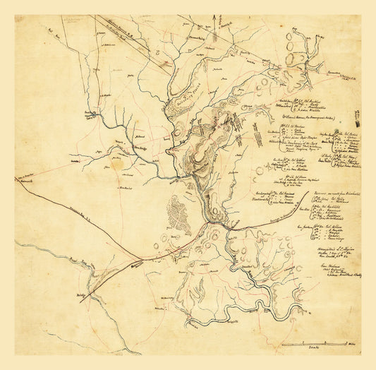 Historical Civil War Map - Manassas Virginia - 1861 - 23.39 x 23 - Vintage Wall Art