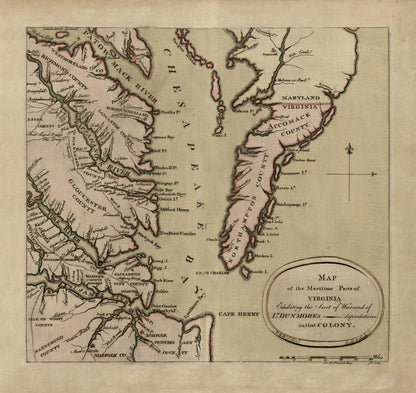 Historic State Map - Virginia Maritime - Dunmore 1776 - 24.34 x 23 - Vintage Wall Art