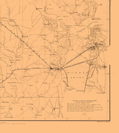 Historical Civil War Map - Virginia South Eastern Military - Krebs 1862 - 23 x 25.69 - Vintage Wall Art
