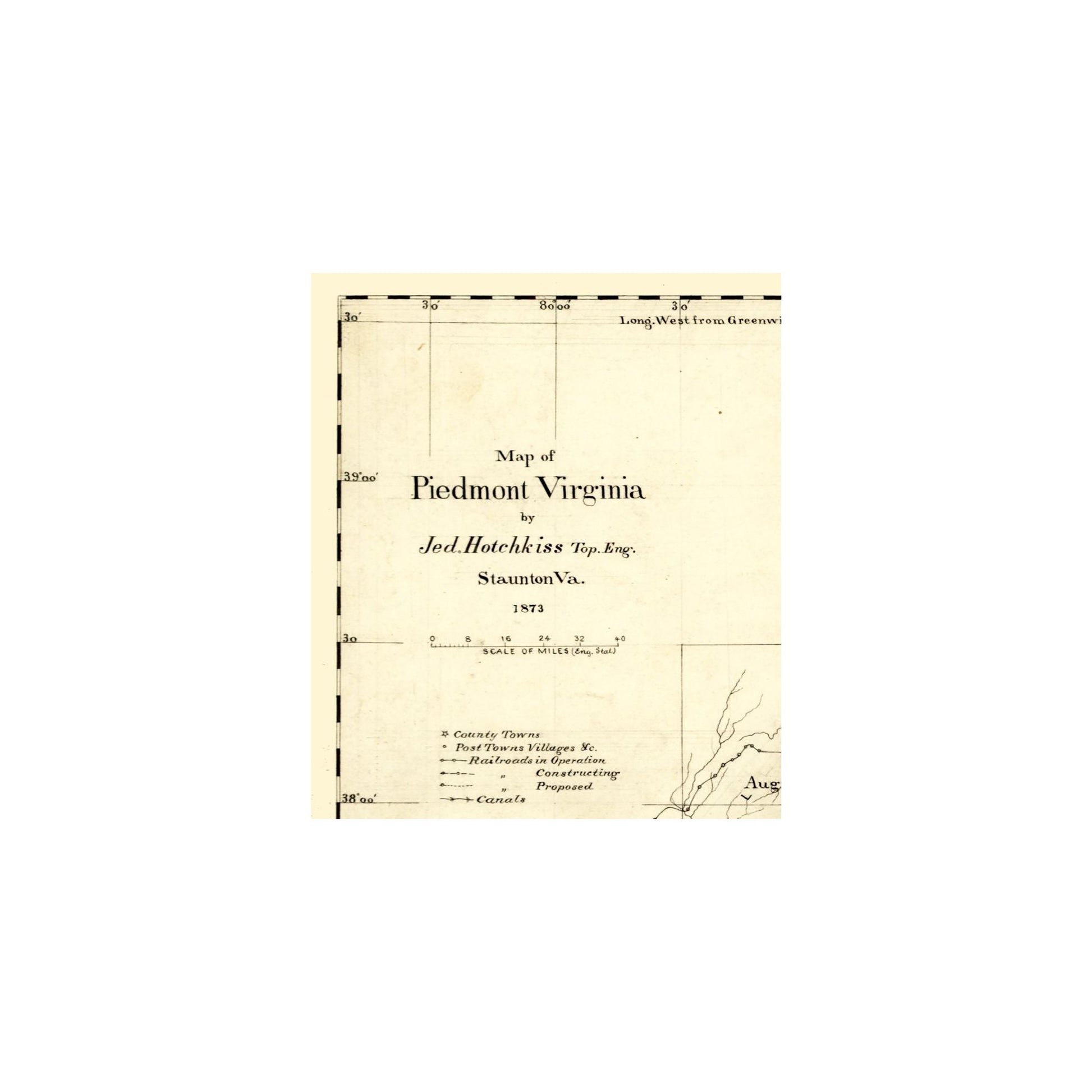 Historic County Map - Piedmont Virginia - Hotchkiss 1873 - Vintage Wal Maps of the Past Historic County Map - Piedmont Virginia - Hotchkiss 1873 - Vintage Wal Maps of the Past