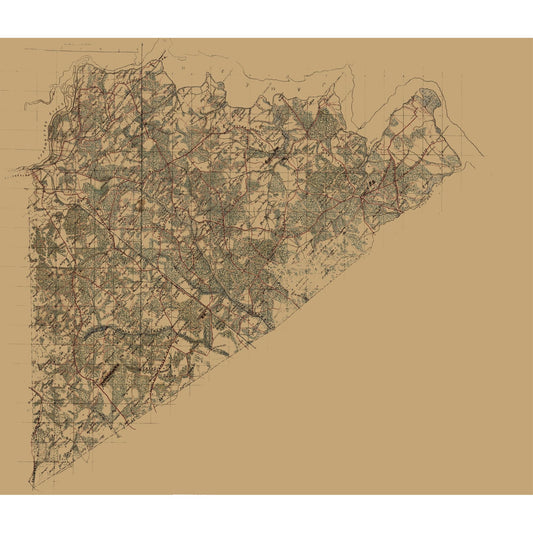Historic County Map - Prince George County Virginia - 1864 - 26.83 x 23 - Vintage Wall Art