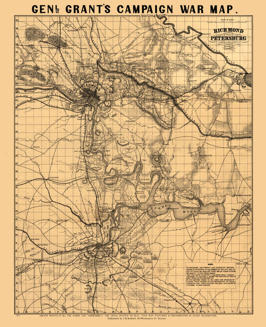 Historic County Map - Richmond County Virginia - Bufford 1864 - 23 x 28.21 - Vintage Wall Art