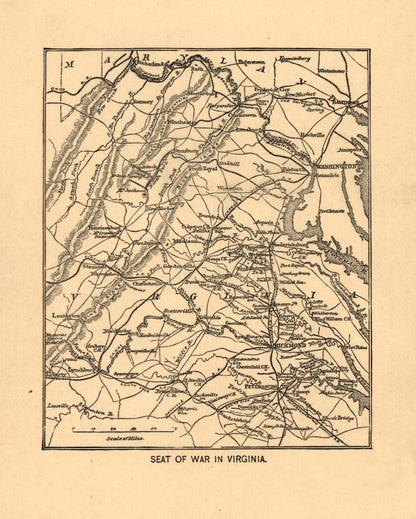 Historical Civil War Map - Virginia Theatre - 1865 - 23 x 28.69 - Vintage Wall Art