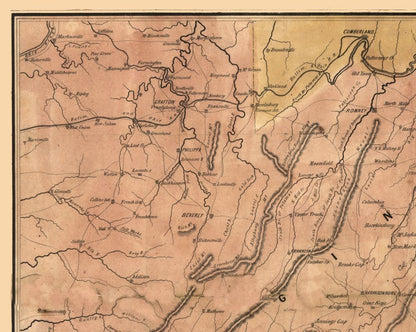Historical Civil War Map - Virginia Theatre- Ludwig 1861 - 28.80 x 23 - Vintage Wall Art