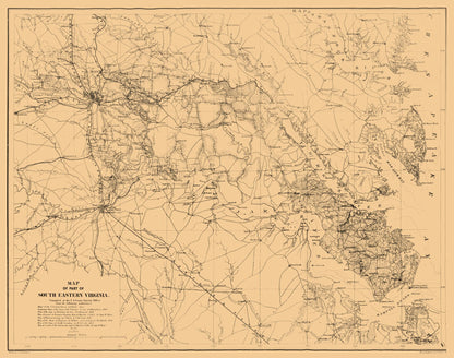 Historic State Map - Virginia South East - Cooke 1862 - 29.21 x 23 - Vintage Wall Art